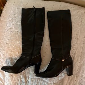 Salvatore Ferragamo -Black Leather Women’s knee high Boots. 7 1/2 B